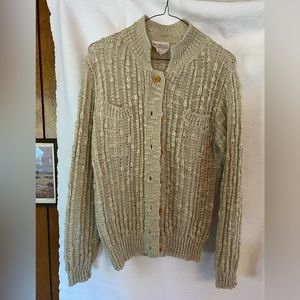 Tan button up sweater, size L